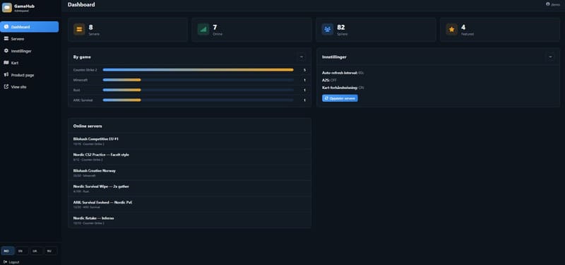 GameHub CMS admin